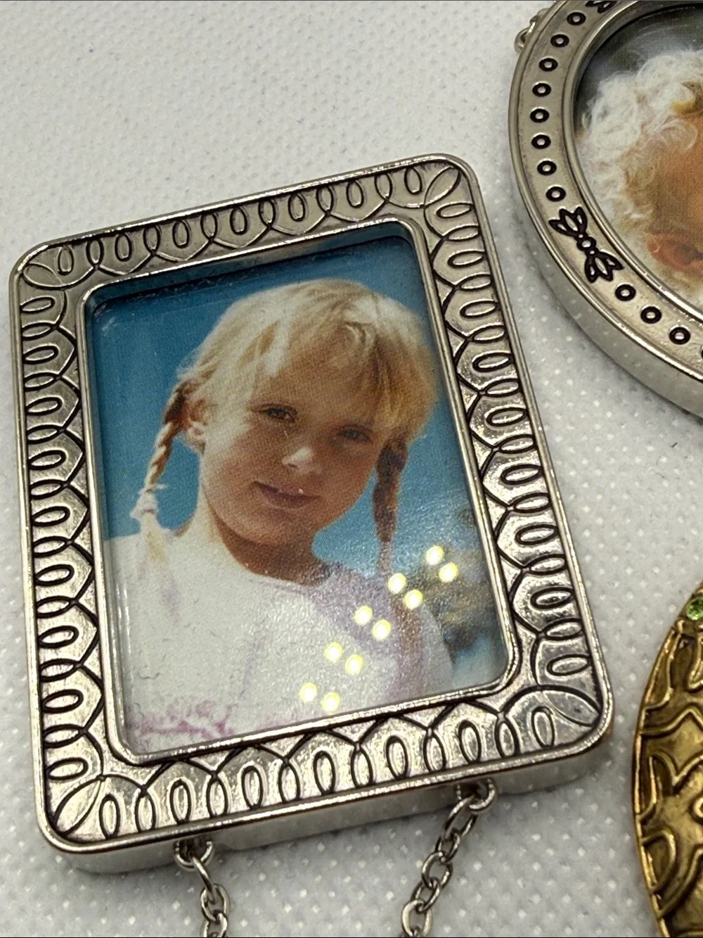 Mixed Mini Photo Locket Charms - Silver & Gold Tones random assortment